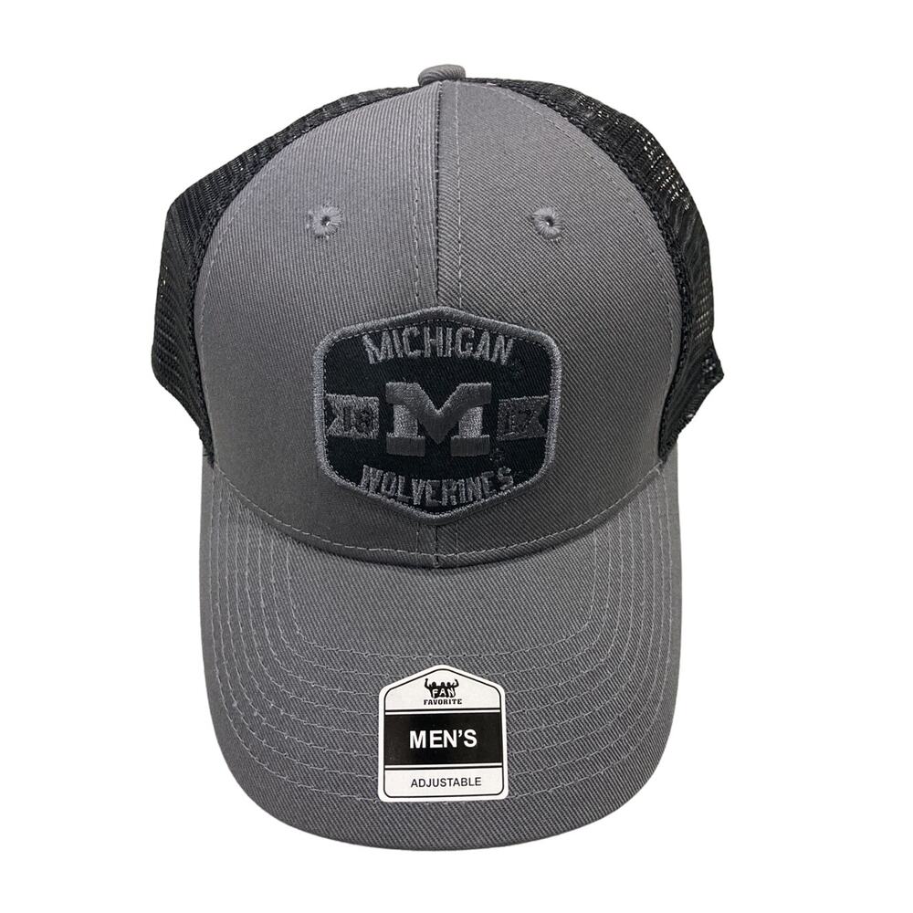NCAA Michigan Wolverines Charcoal Mass Adjustable MVP Mesh Snapback New